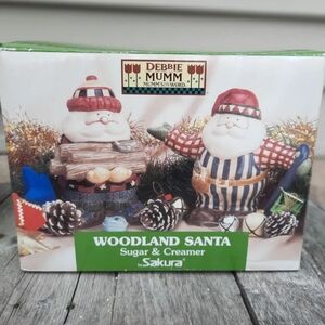 Debbie Mumm Santa sugar & creamer boxed Sakura Christmas